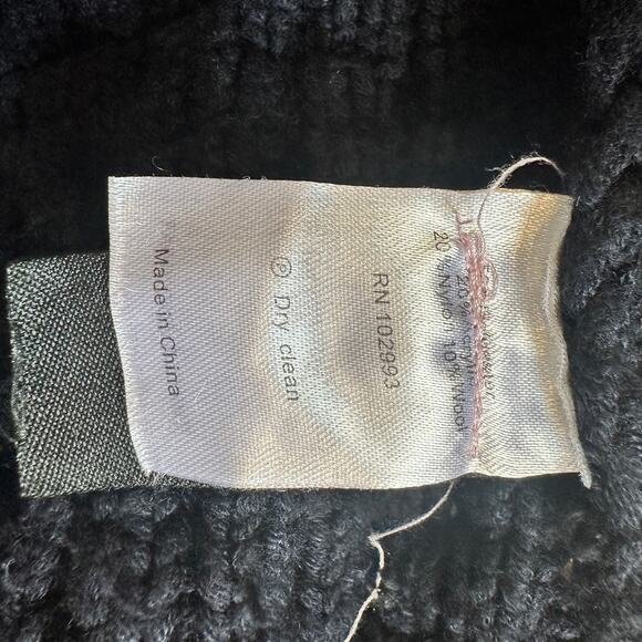 Adam Lippes Blue Turtleneck Logo Sweater MEDIUM Soft Chunky Wool Oversized $300 - Picture 10 of 11